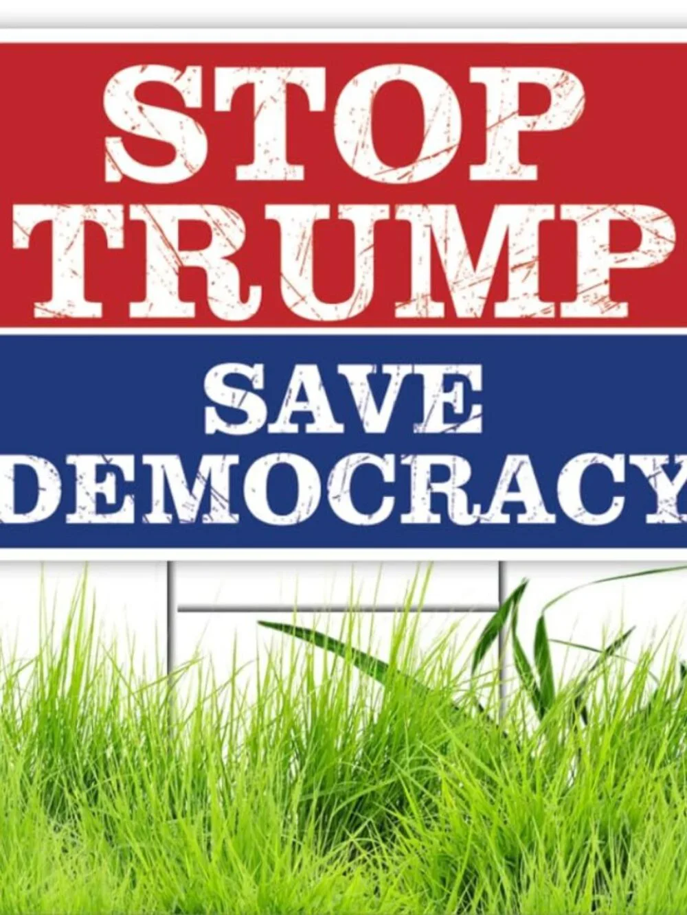 Stop Trump Save Democracy Yard Sign Resist Hate Lawn Sign Anti Trump Sign Double